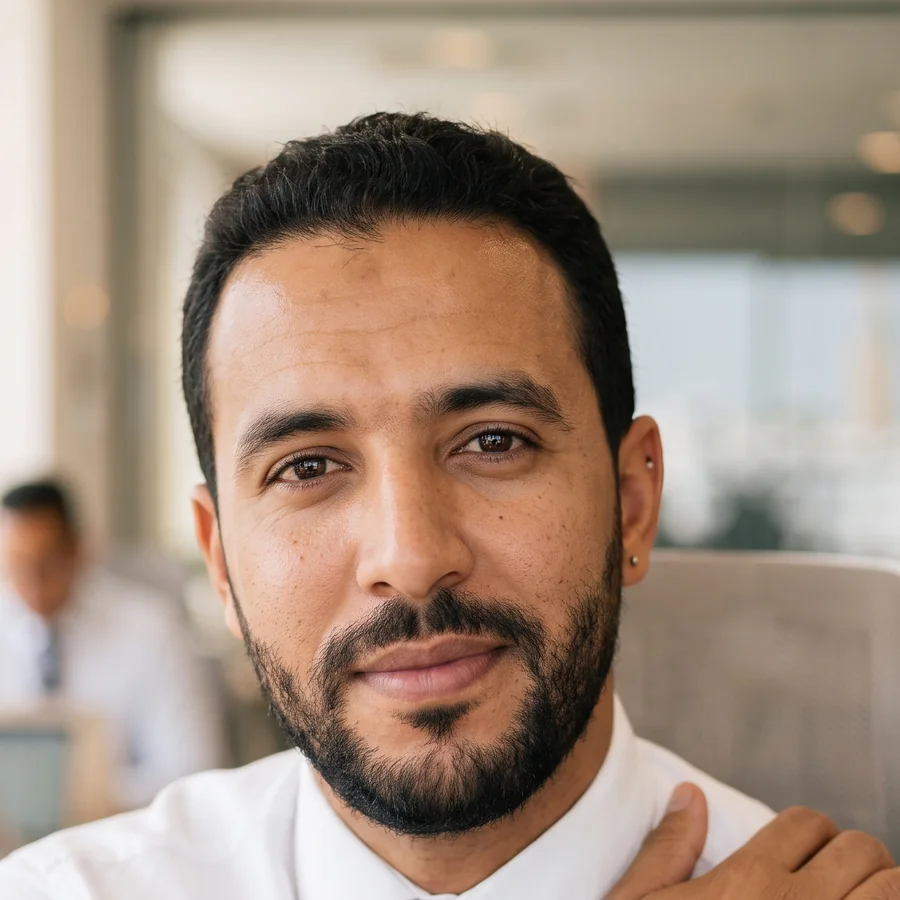 موظف أمام الحاسوب